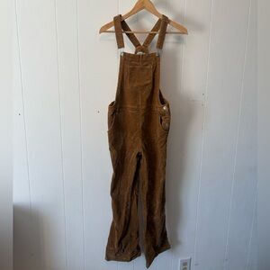 Tan Corduroy Overalls Cotton Wide Leg